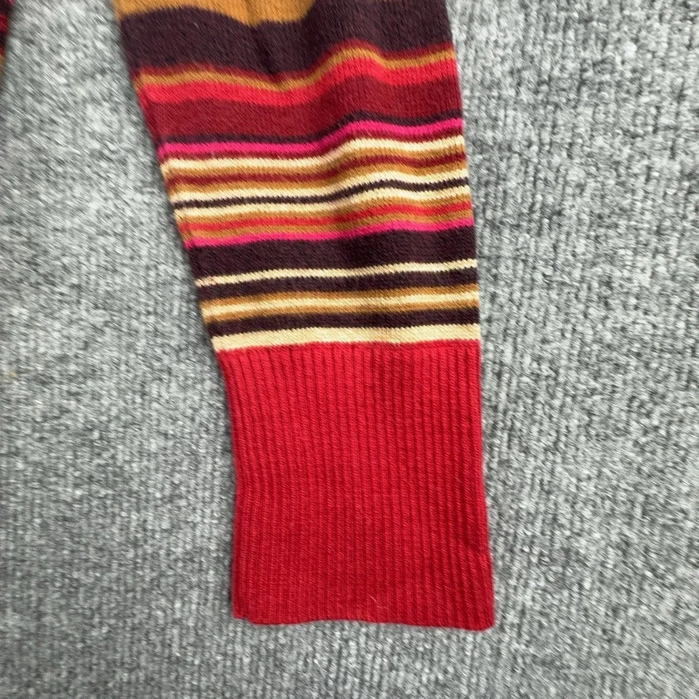 Eddie Bauer Sweater Womens XL Multicolor Striped Turtleneck Henley Knit Pullover